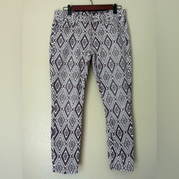 7 For All Mankind Mauve and White Zigzag Jeans - Picture 1 of 7